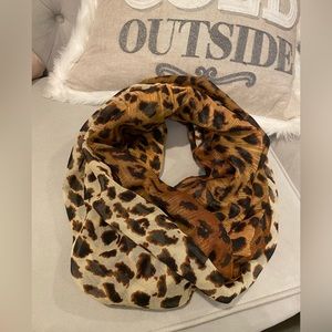 B.P.  Animal print sheer infinity scarf